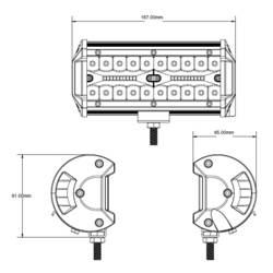 Berger & Schröter pracovní světlomet 10 V, 12 V, 24 V, 30 V LED Arbeitsscheinwerfer 120 W, 12000 Lumen KS81120Combo šířka rozsahu osvětlení (š x v x h) 167 x