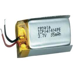 Renata ICP641414PE speciální akumulátor Prismatisch  s kabelem Li-Pol 3.7 V 85 mAh