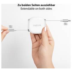 LogiLink Kabel USB-C USB 2.0 USB-C ® zástrčka 1.00 m bílá oboustranně zapojitelná zástrčka, Pro povolování CU0501