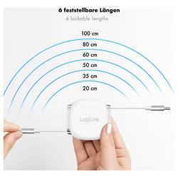 LogiLink Kabel USB-C USB 2.0 USB-C ® zástrčka 1.00 m bílá oboustranně zapojitelná zástrčka, Pro povolování CU0501