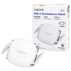 LogiLink Kabel USB-C USB 2.0 USB-C ® zástrčka 1.00 m bílá oboustranně zapojitelná zástrčka, Pro povolování CU0501