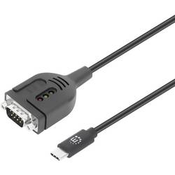 Manhattan sériový kabelový adaptér [1x USB-C® zástrčka - 1x sériový (9 pinů)] 100 cm černá