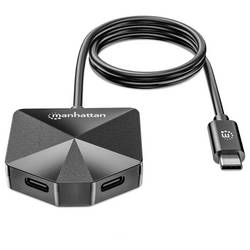 Manhattan 181150 USB Hub 2 + 2 port USB-C®, USB-A USB 3.0 5 GBit/s s konektorem USB C černá 4-Port USB 3.0 Type-C / Type-A Combo Hub 2x2
