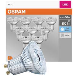 OSRAM HOMELIGHTING 4058075036703 LED Energetická třída (EEK2021) F (A - G) GU10 žárovka 4.3 W = 50 W neutrální bílá (Ø x v) 50 mm x 50 mm 10 ks