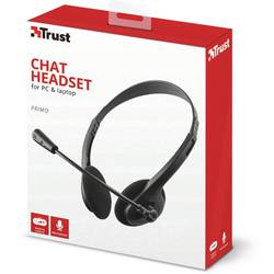 Trust Primo Chat Headset otevřená (On Ear) kabelová stereo černá regulace hlasitosti Počítače