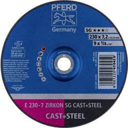 PFERD TOOLS 62223628 E 230-7 ZIRKON SG CAST+STEEL brusný kotouč lomený Průměr 230 mm Ø otvoru 22.23 mm Šedá / tvárná litina, ocel, ocelový odlitek 10 ks