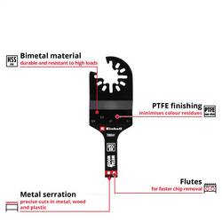 Einhell 708041 Tauchsägeblatt BIM Met, 10mm bimetalový sada multifunkčního nářadí 10 mm 1 ks