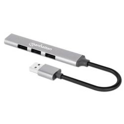 Manhattan 168427 USB Hub 4 porty USB-A USB 3.0 5 GBit/s šedá Manhattan - Hub - 4-Port - 3 x USB 2.0 + 1 x USB 3.2 Gen 1