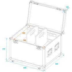 Roadinger Universal Tour Case case (kufr) (d x š x v) 620 x 650 x 650 mm