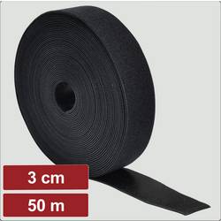 Electronic Garage EG25CA118 pásek se suchým zipem, ke spojování, háčková a flaušová část, (d x š) 50 m x 3 cm, černá, 50 m