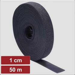 Electronic Garage EG25CA116 pásek se suchým zipem, ke spojování, háčková a flaušová část, (d x š) 50 m x 1 cm, černá, 50 m