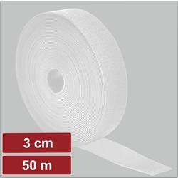 Electronic Garage EG25CA125 pásek se suchým zipem, ke spojování, háčková a flaušová část, (d x š) 50 m x 3 cm, bílá, 50 m