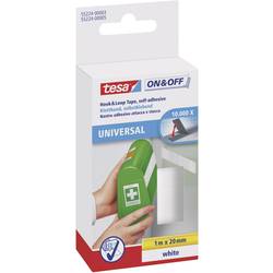 TESA On & Off 55224-03-00 pásek se suchým zipem, lepicí, háčková a flaušová část, (d x š x v) 1000 mm x 20 mm x 1 m, bílá, 1 ks