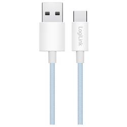LogiLink Kabel USB-C USB 2.0 USB-A zástrčka, USB-C ® zástrčka 1.5 m modrá stíněný CU0331