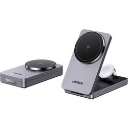 UGREEN UGREEN W707 3-in-1 15W Magnetic Charger bezdrátová nabíječka pro smartphony/tablety, 15 W, šedá