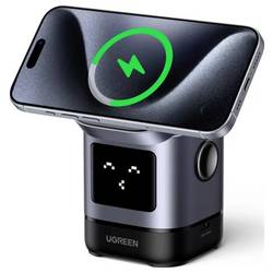 UGREEN UGREEN Uno W709 2-in-1 Magnetic Charger bezdrátová nabíječka pro smartphony/tablety, 20 W, černá, šedá