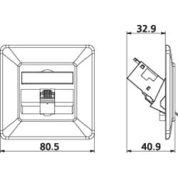 Metz Connect 1309111002-E síťová zásuvka pod omítku panel s čelní deskou a rámečkem CAT 6A 1 port čistě bílá