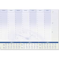Sigel H6350 psací podložka týdenní plán, denní plán 2026, 2027, 2028 linkovaný bílá, modrá (š x v) 59.5 cm x 41 cm 30 listů 1 ks