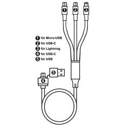 Smrter Nabíjecí kabel USB USB 2.0 USB-A zástrčka, USB-C ® zástrčka, Apple Lightning konektor, USB Micro-B zástrčka 1.20 m černá SMRTER_HYDRA_ULT_BK