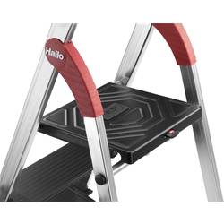 Hailo L100 TOPLINE 8050-407 hliník štafle vč. odkládacího místa na nářadí max.prac. výška: 2.85 m stříbrná, černá, červená EN 131 5.4 kg