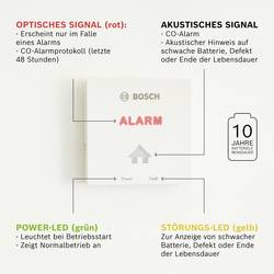 Bosch Home Comfort D-CO, 7736606211 detektor oxidu uhelnatého na baterii, detekce oxidu uhelnatého (CO)
