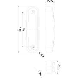 Fristom obrysové světlo otevřené konce obrysová světla vpředu 12 V, 24 V bílá průhledné