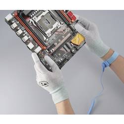 TRU COMPONENTS TC-12539844 ESD rukavice světle šedá vel. Oblečení: M #####Polyamidfaser, #####PU-Beschichtung 1 pár