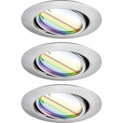 Paulmann 92467 LED vestavné svítidlo, LED, 14.7 W, železo (kartáčované), sada 3 ks