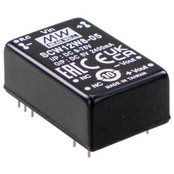 MEAN WELL DCW12W8-05 DC/DC měnič napětí 24 V -5 V -1.200 A 12 W Obsah 1 ks