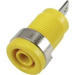 TRU COMPONENTS 6239C26GN bezpečnostní laboratorní zásuvka zásuvka, vestavná vertikální Ø pin: 4 mm žlutá 1 ks Piece