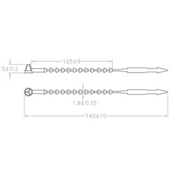 TRU COMPONENTS TC-12533372, kuličkový pásek stahovací, 1.9 mm, 145 mm, přírodní bílá , 1000 ks