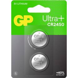 GP knoflíkový článek CR 2450 3 V 2 ks 540 mAh Li-MnO2 GP Ultra Plus Batterie Lithium Lithium Knopfzelle CR2450 2 Stück