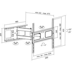 LogiLink BP0028 TV držák na zeď 94,0 cm (37) - 177,8 cm (70) naklápěcí, nakláněcí