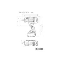 Metabo SSW 18 LTX 1750 BL, 602402850 aku rázový utahovák, 1750 Nm, 18 V, bezkartáčové, bez akumulátoru, bez nabíječky
