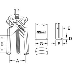 KS Tools 6205203 Stahovák Upínací rozsah 15 - 140 mm Počet háčků 2