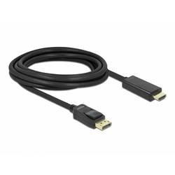Delock HDMI / DisplayPort kabel Konektor DisplayPort, Zástrčka HDMI-A 3 m černá 82435 kroucený , pozlacené kontakty, třížilový stíněný Kabel DisplayPort