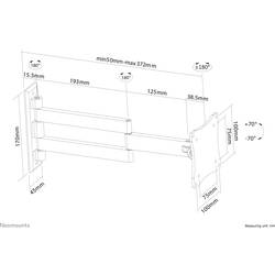 Neomounts FPMA-W830 držák na zeď pro monitor 1 Displej: (s) 25,4 cm (10) - 68,6 cm (27) stříbrná naklápěcí, nakláněcí, odnímatelný