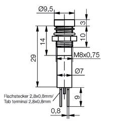 Signal Construct SWZU08424A indikační LED modrá 24 V DC/AC Tray