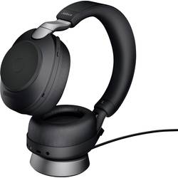 Jabra Evolve2 85 UC Headset uzavřená (Over Ear) Bluetooth®, kabelová stereo černá Redukce šumu mikrofonu regulace hlasitosti, Indikátor nabití, Vypnutí zvuku