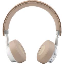 HER HF8 Headset otevřená (On Ear) Bluetooth®, kabelová béžová, stříbrná regulace hlasitosti