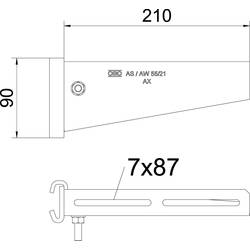OBO Bettermann 6419286 Vzpěra stojiny (š x v) 210 mm x 90 mm 1 ks kov