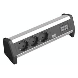 Bachmann 339.1004 zásuvková lišta 3násobný hliník, černá DE schuko zástrčka/zásuvky