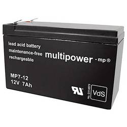 multipower MP7-12 142239 olověný akumulátor 12 V 7 Ah olověný se skelným rounem (š x v x h) 65 x 102 x 151 mm plochý konektor 4,8 mm bezúdržbové, nepatrné
