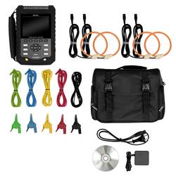 PCE Instruments Power Analyzer síťový analyzátor 3fázové, 1fázové s funkcí záznamníku, vč. proudových kleští, Měření spotřeby energie, Hledání poruch, Grafický