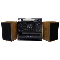 soundmaster MCD5600BR stereo systém gramofón, DAB+, FM, Bluetooth, CD, kazeta, USB, 2 x 5 W hnědá (vzhled ušlechtilého dřeva matná)
