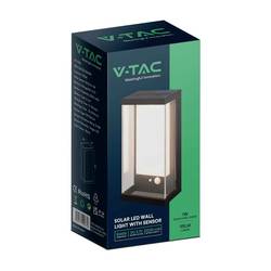 V-TAC 23032 VT-1193 venkovní solární nástěnné osvětlení s PIR senzorem LED LED 1 W černá
