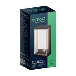 V-TAC 23032 VT-1193 venkovní solární nástěnné osvětlení s PIR senzorem LED LED 1 W černá