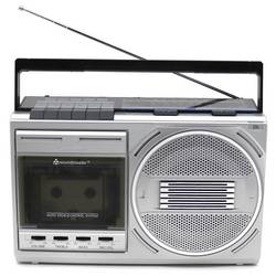 soundmaster RR20SI rádio s kazetovým přehrávačem, FM, AM, kazeta, USB, FM, SV, KV, Bluetooth, AUX, černá, stříbrná