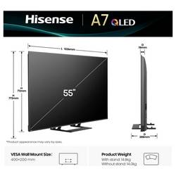Hisense 55A7Q LED TV, 139 cm 55 palec, E (A - G), černá