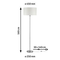 Paulmann Tessa 70922 stojací lampa LED E27 60 W krémová, nerezová ocel kartáčovaná